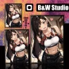KMS-001 & KKFP-001 Tifa Lockhart Decorative Painting & Fridge Magnet - (FF7) Final Fantasy VII - B&W Studio