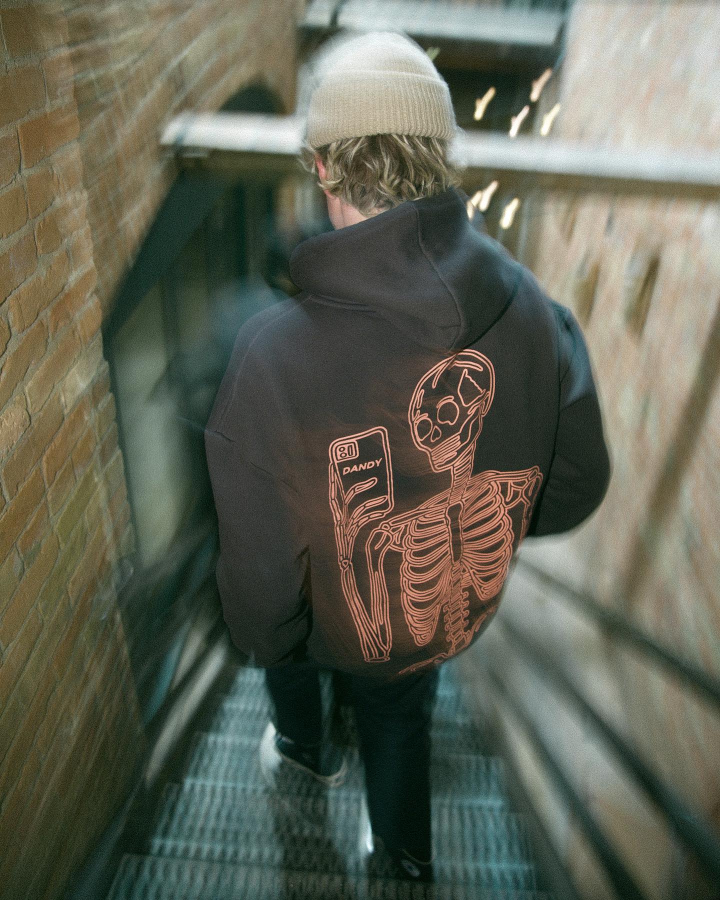 Men's Back Selfie Skull Hoodie