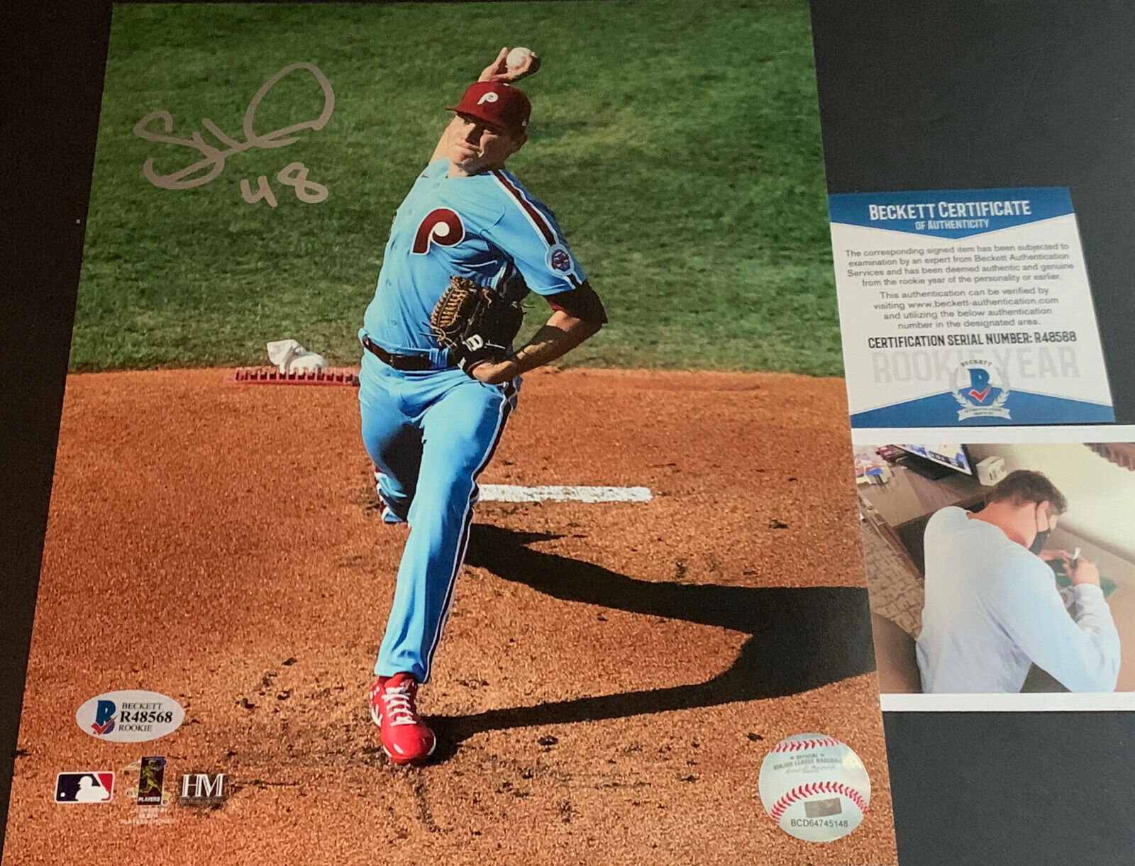 Spencer Howard Phillies Autographed Signed 8x10 Photo Poster painting BECKETT ROOKIE COA Debut