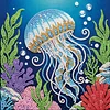 DIY Pearl Painting Jellyfish with Frame for Home Wall Decor(25x25cm)