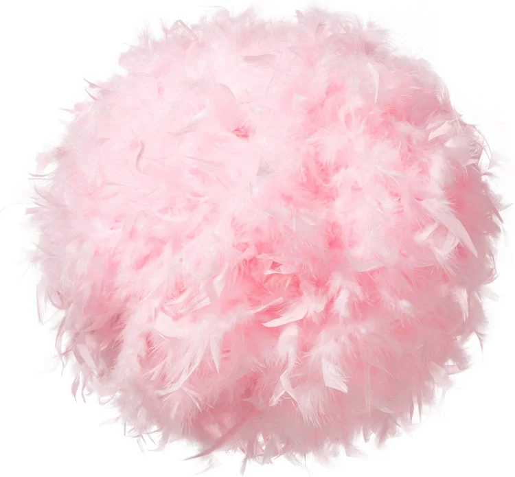 Waneway 15.7 inches Feather Lamp Shade for Ceiling Pendant Light, Lampshade for Table Lamp and Floor Lamp for Living Room, Bedroom, Wedding or Party Decoration, Pink