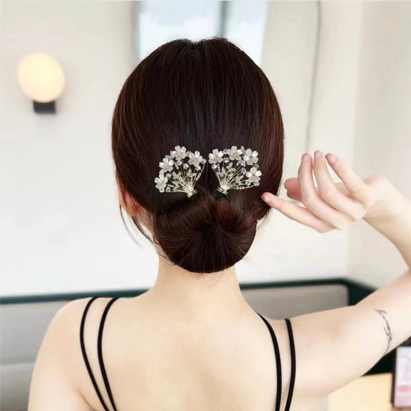 Women’s Minimalist Peacock Feather Flower Alloy Plating Inlay Rhinestones Hair Band