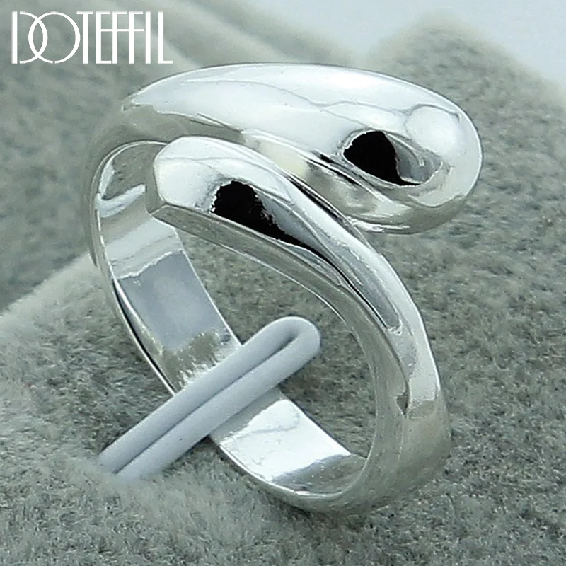 DOTEFFIL 925 Sterling Silver Water Droplets/Raindrops Ring For Women Jewelry