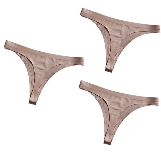 3pcs Seamless Thong Panties Sexy Briefs Solid Soft Thin Thongs Women Underwear Panties for Female Ladies Panty G String Lingerie