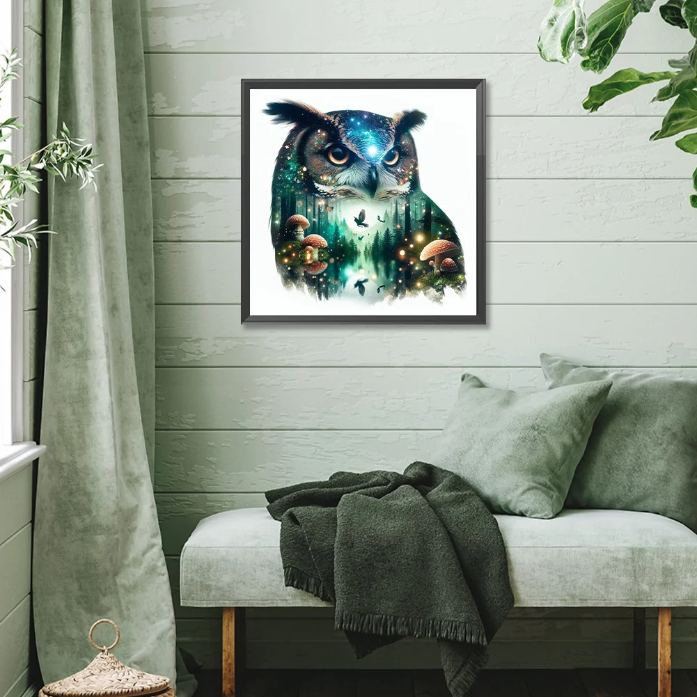 Diamond Painting - Full Square Drill - Owl Silhouettes(Canvas|45*45cm)