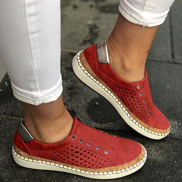 Women's Casual Slip On Hollow-Out Sneakers