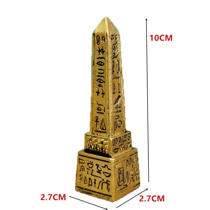 Egyptian Obelisk Miniature Figurines Decorative Small Ornaments Resin Crafts Miniature Fairy Garden Accessories Mini Decoration
