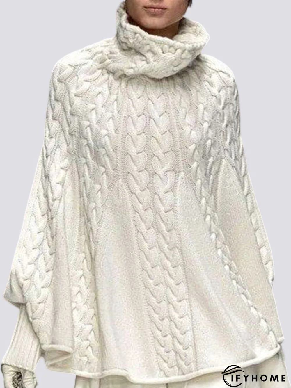 Long Sleeve High Neck Loosen Solid Daily Sweater | IFYHOME