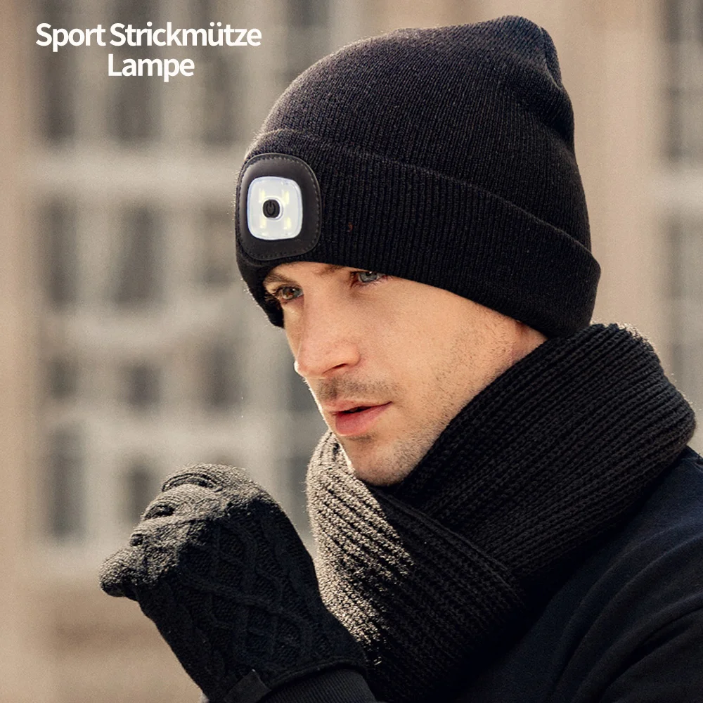 Meladen™ Herbst- und Winternachtangeln mit lichtemittierender LED-Wollstrickmütze