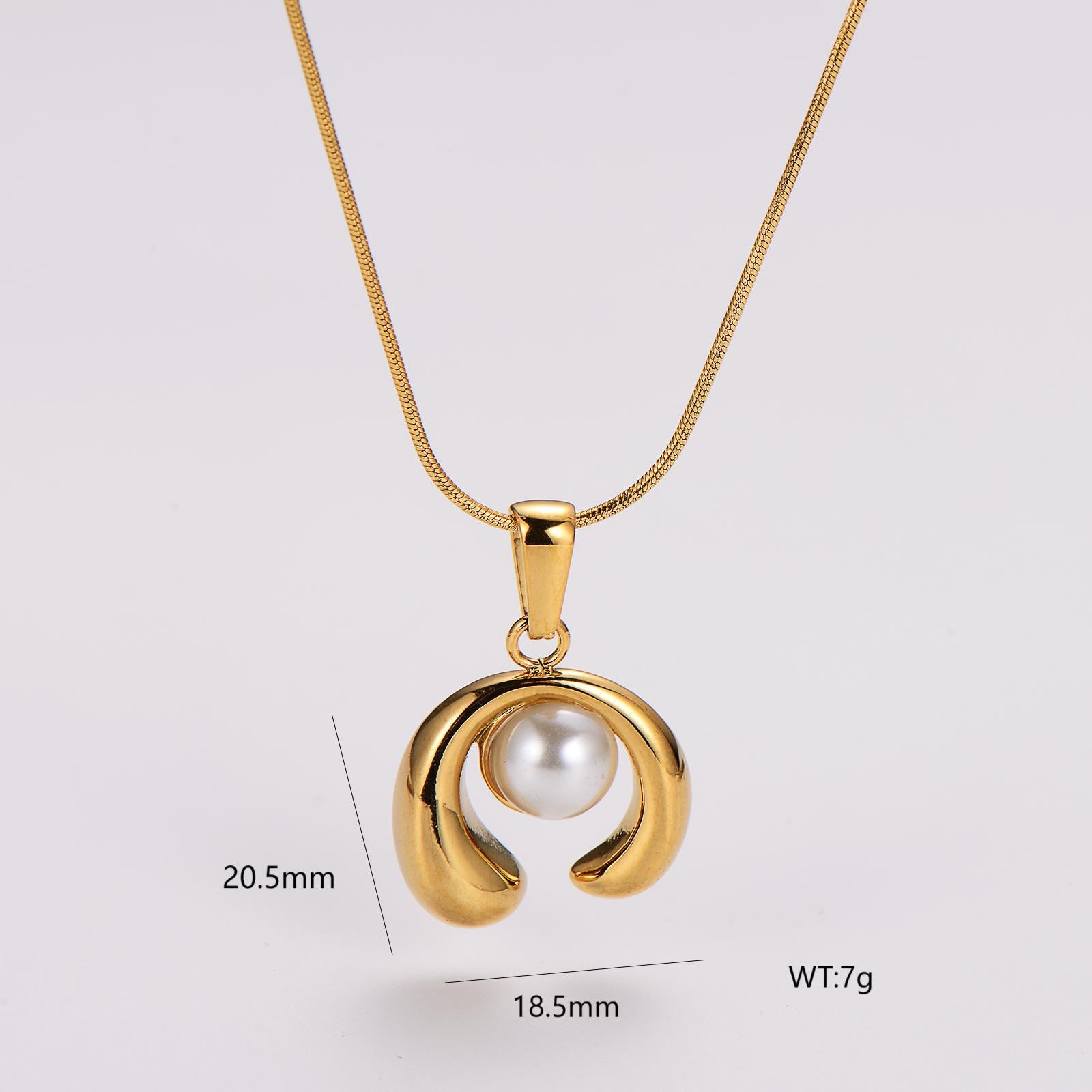 Aml French Retro Fashion Geometric Love Necklace Female Stainless Steel Style Clavicle Chain
