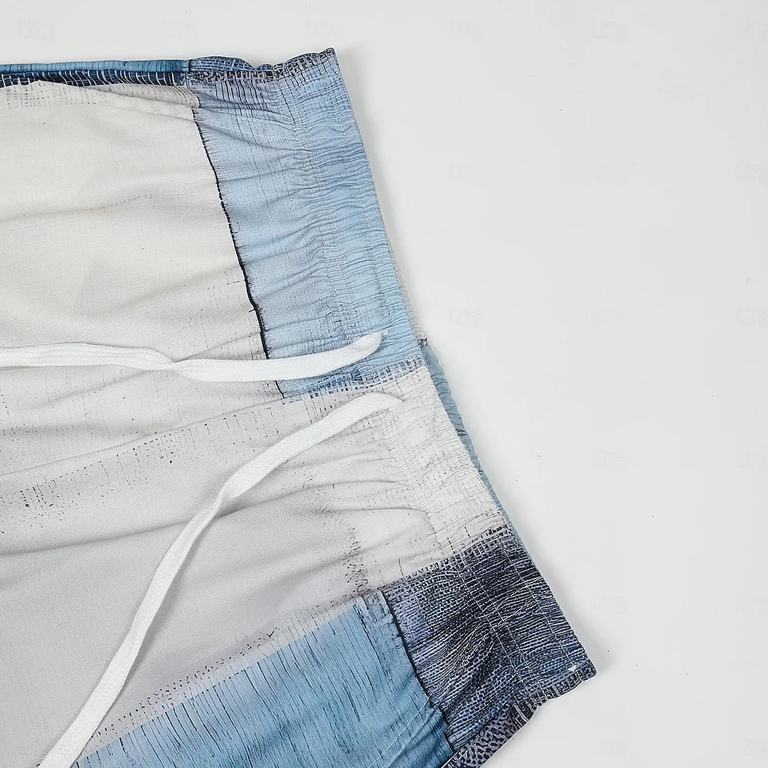 Plaid Colorblocked Men's Vacation Casual Pants