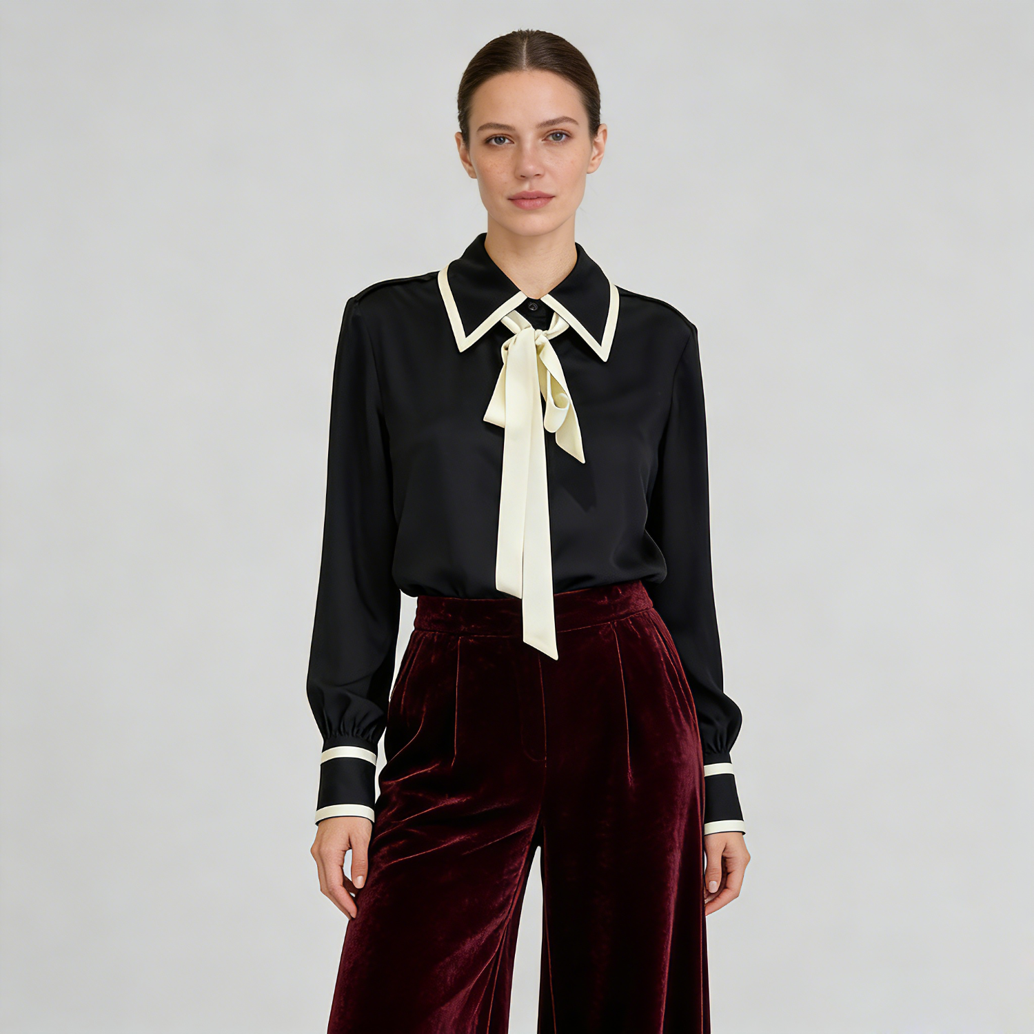 Silk Blouse Women Black 100% Mulberry Silk Top Office Wear REAL SILK LIFE