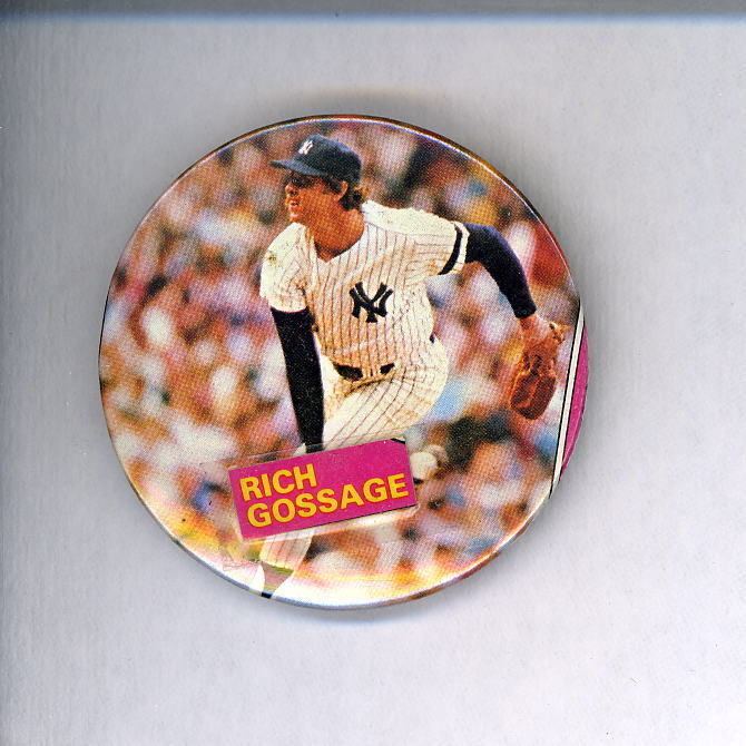 Rich Goose Gossage Photo Poster painting Button of 1981 Topps card New York Yankees