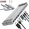 8-in-1 Laptop Stand, Height-Adjustable Aluminum Laptop Docking Station, Foldable Stand with 4K HD, 2 USB 3.0 Ports, 100W PD Charging Port