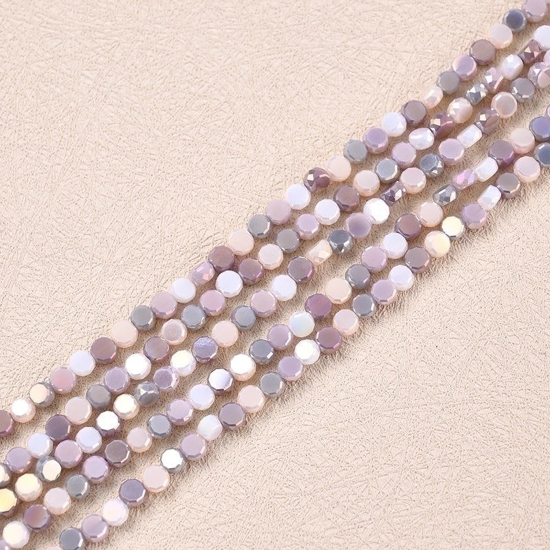 1 Strand/Package 4×2.5mm Hole Under 1mm Glass Electroplate Glass Beads Colorful Simple Beads