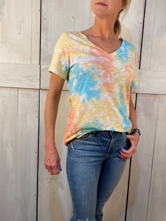 Cotton-Blend Crew Neck Short Sleeve Casual Shirts & Tops