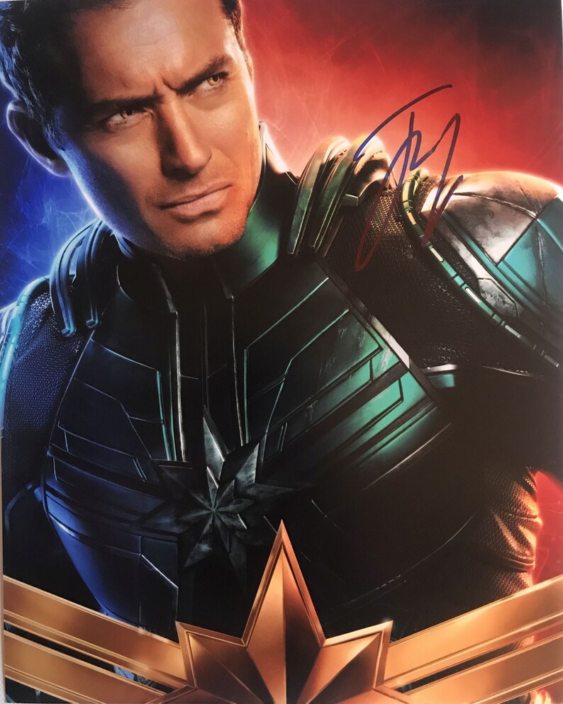 Jude Law Signed Autographed Captain Marvel