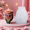 3D Rose Flower Mould Silicone Wave Spiral Candle Mould Reusable Easy To Demold for Wedding Valentine Day DIY Home Decor Gift (Style B)