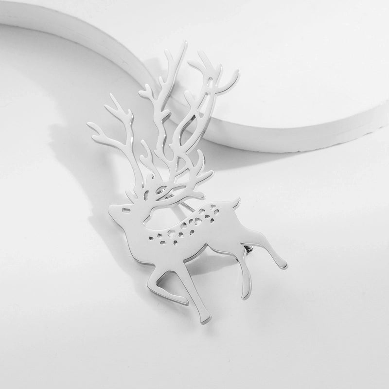 Vintage Style Animal Feather Flower 304 Stainless Steel Polishing Plating Unisex Brooches 1 Piece