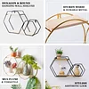 10"x17" | 2-Tier Hexagon Floating Shelf, Dessert Display Stand With Black Double Geometric Design