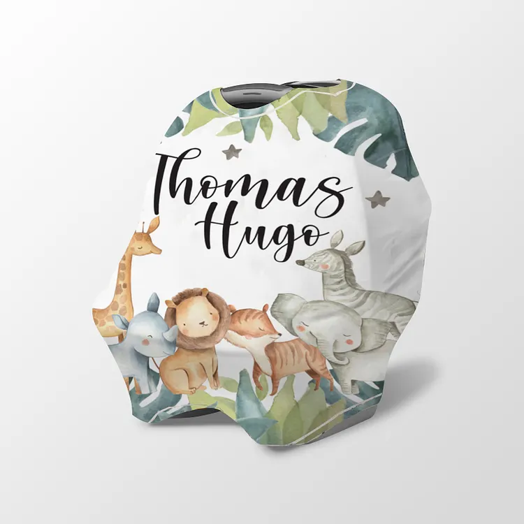 Personalized Wild Animals Baby Car Seat Canopy| Canopyl208
