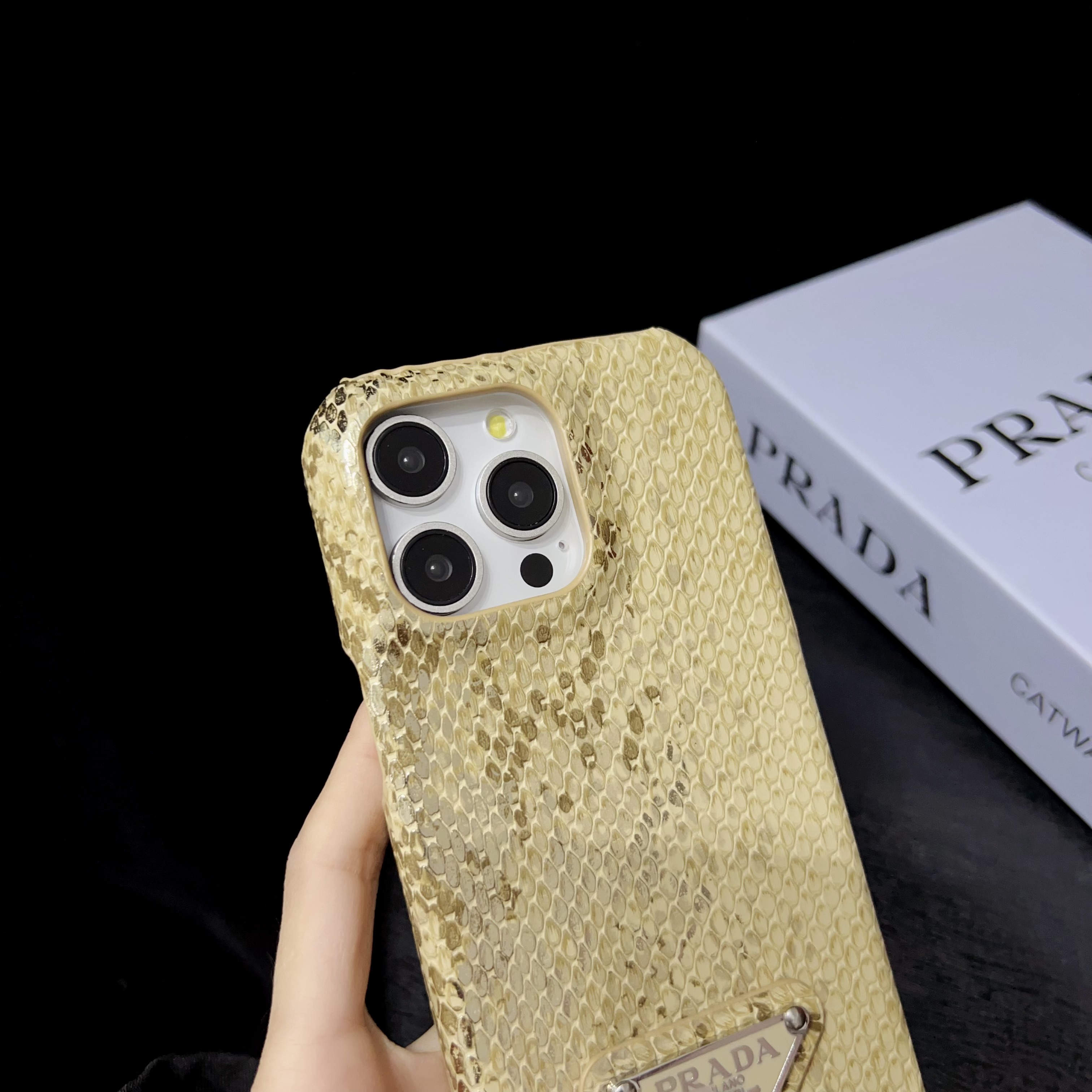 Prada Luxury Python PU Leather Apple iPhone and Samsung Galaxy Phone Case