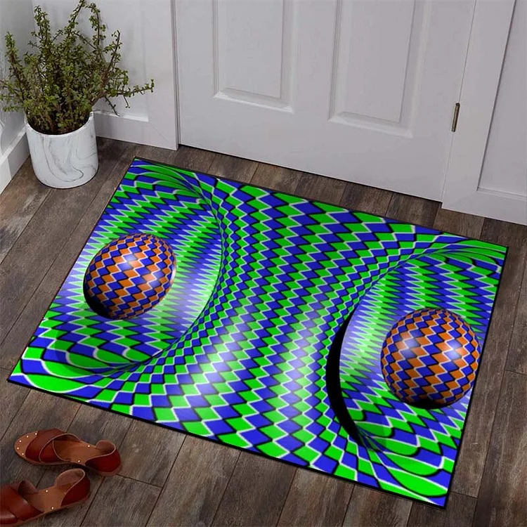 3D Illusion Entrance Mats Flannel Carpet Area Rugs for Living Room Bedroom Table Mats Mats Bedroom Bath Kitchen Non-slip Mats