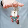 5pcs DIY Full Drill Diamond Painting Special Shaped Butterfly Keychain Gift