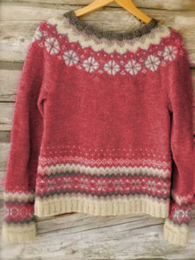 Soft Casual Plus Size Round Neck Sweater
