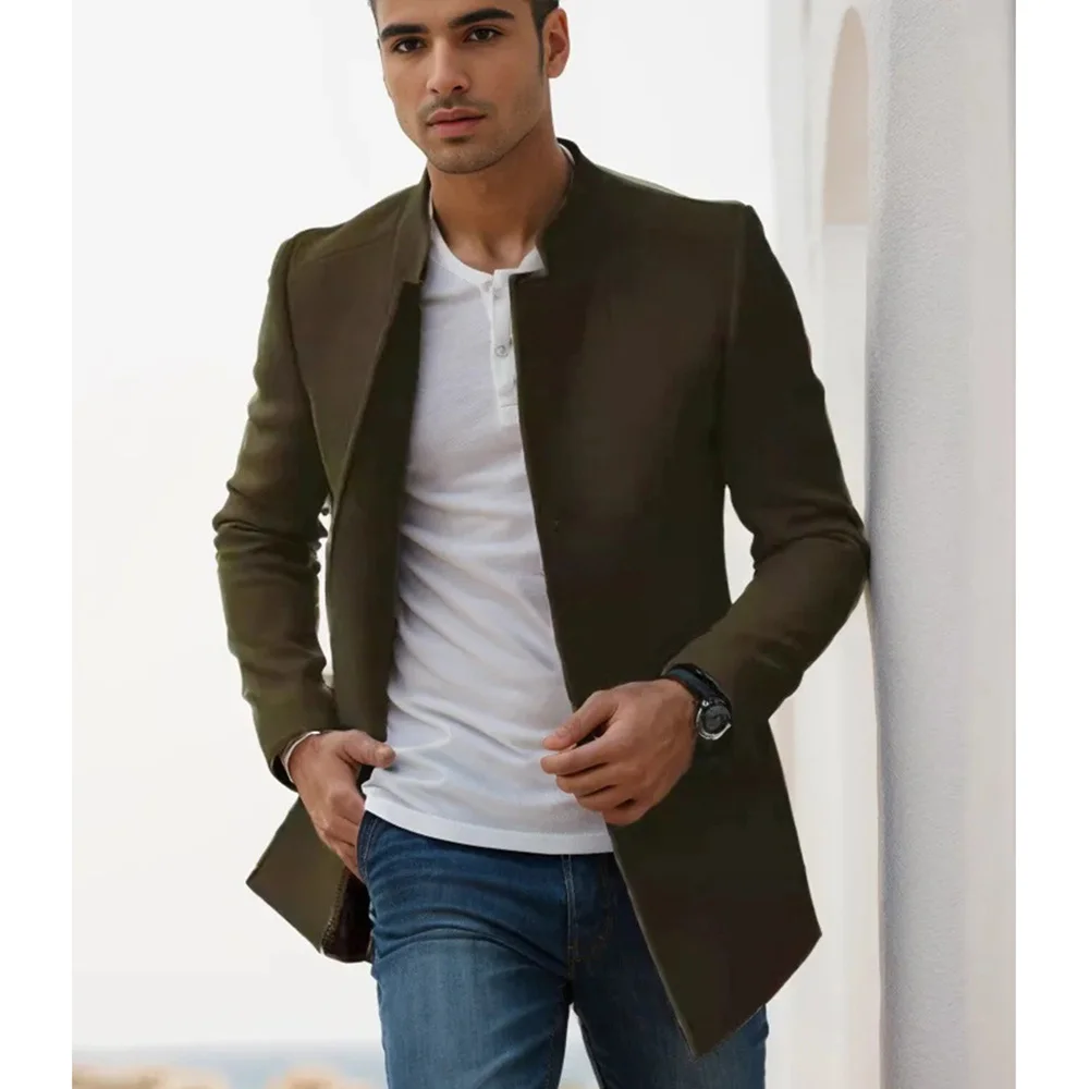 Nigikala Nigikala Men's Casual Men's Coat Autumn And Winter New Trend Men's Solid Color Repair This Coat