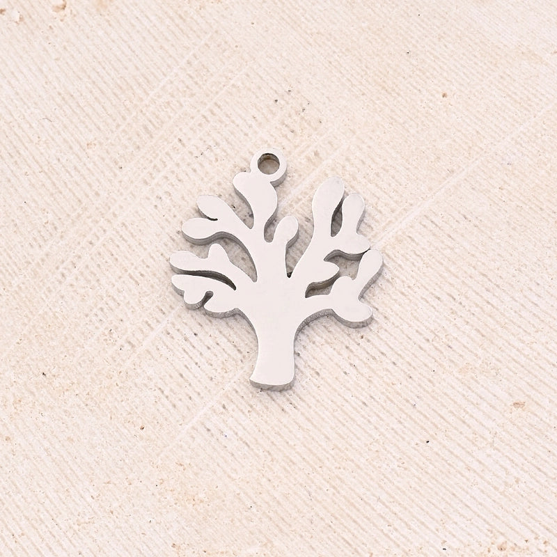1 Piece 12x10mm 16.5×14.5mm 17×14.5mm Hole 1~1.9mm 304 Stainless Steel 18K Gold Plated Life Tree Polished Jewelry Accessories Pendant