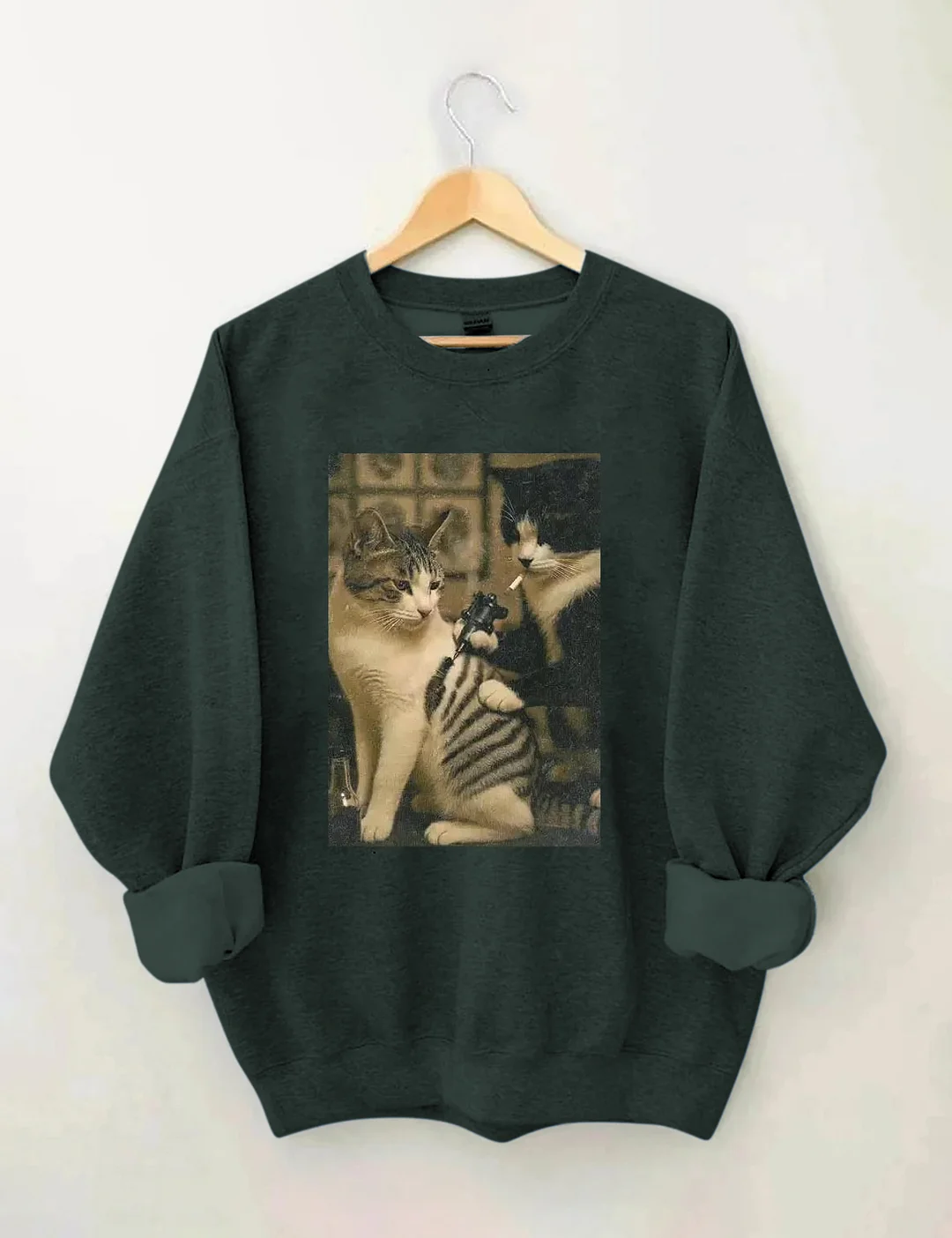 Funny Cat Tattoo Sweatshirt
