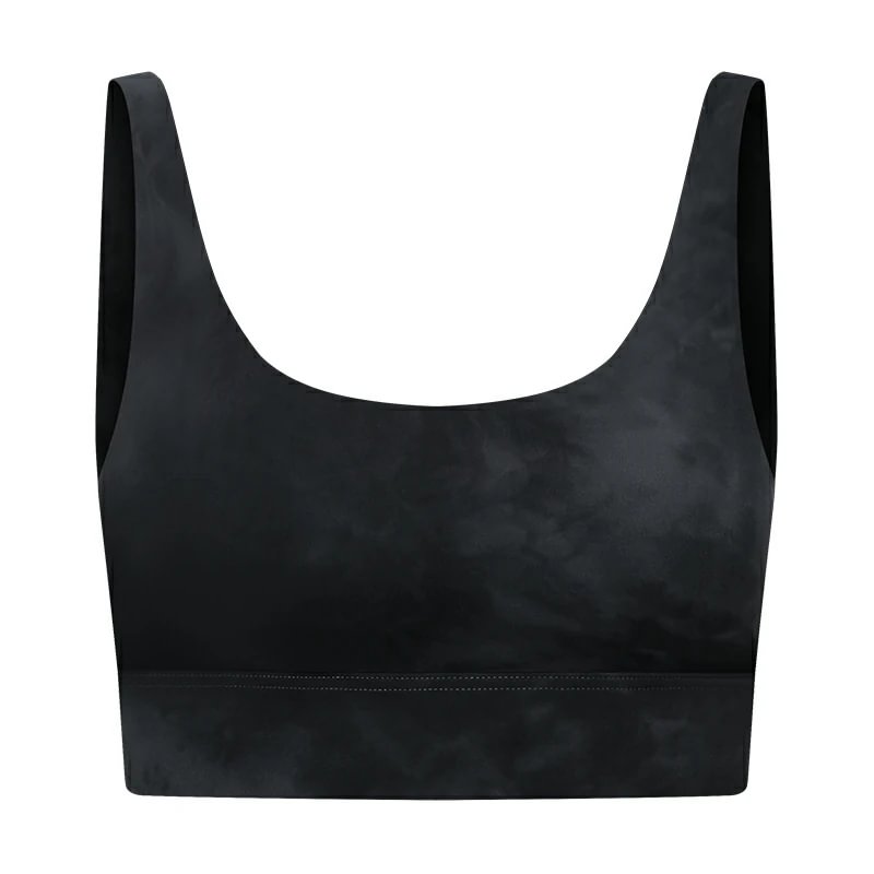 Shop black tie dye sports bra online on Hergymclothing for biker, yoga and running