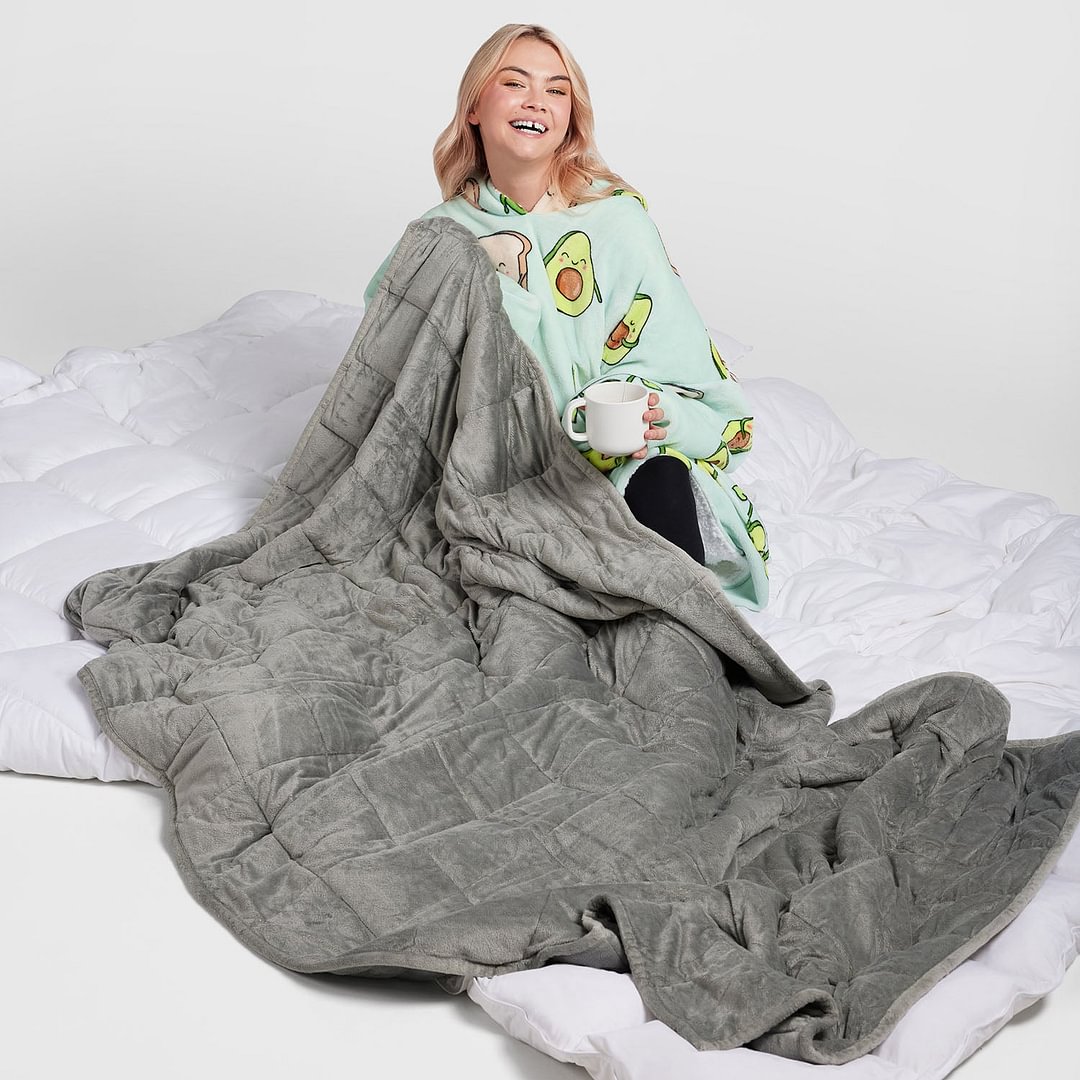 Oodie Grey Weighted Blanket Bundle
