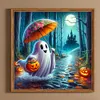 40x40cm Halloween Geist 5D DIY Vollbohrer Runde Diamond Malerei Kit Wohnkultur