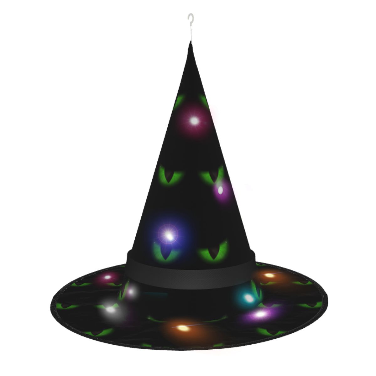 Green Evil Eyes LED Light Up Witch Hat