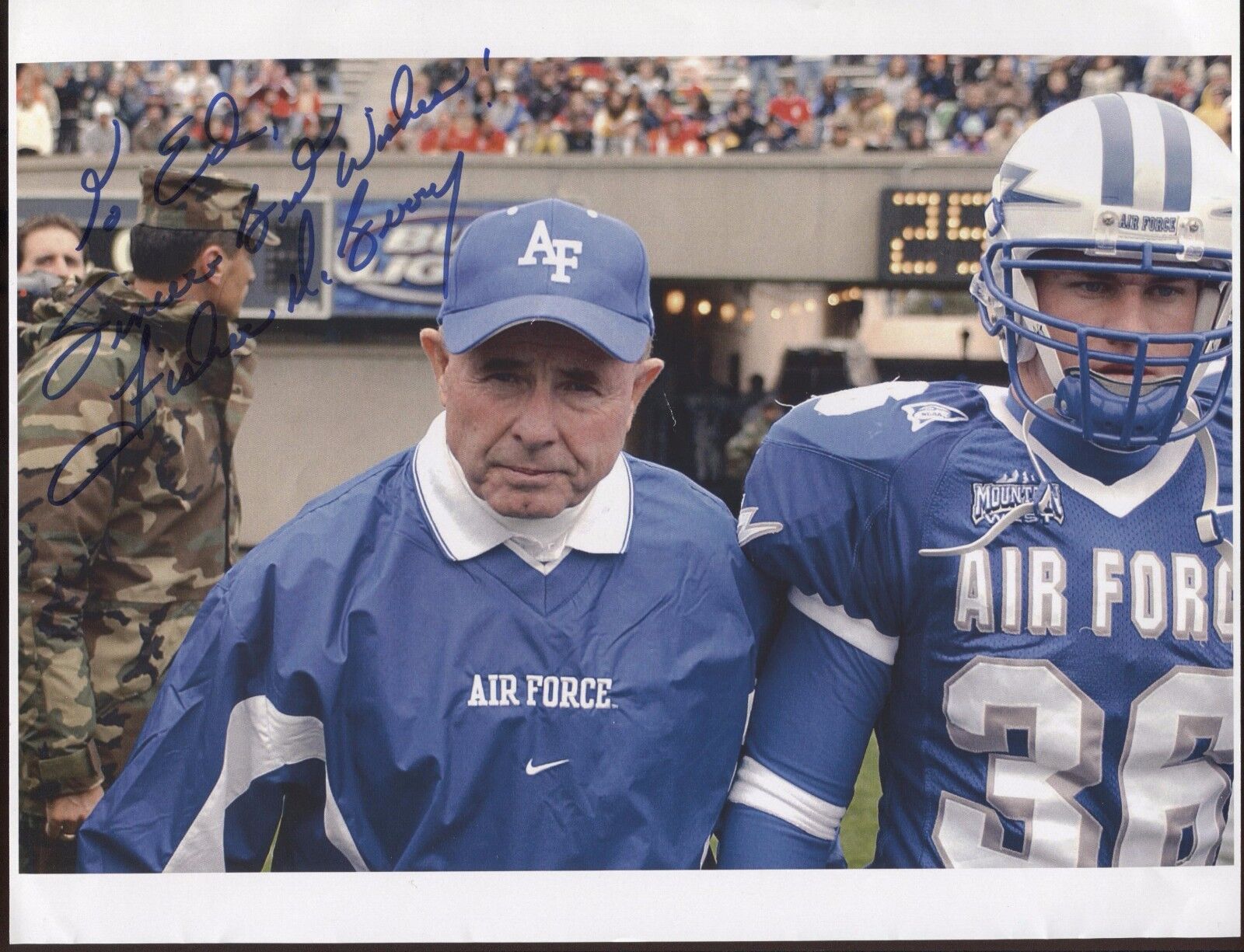Fisher DeBerry Signed 8x10 Photo Poster painting College NCAA Football Coach Autograph Air Force