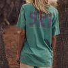 Vintage Washed Unisex Casual Oversized Seaside Holiday Surfing T-shirt Street Skateboard "Srf" Printed T-shirt by Inlyline