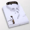 Cotton lapel long sleeve casual shirt