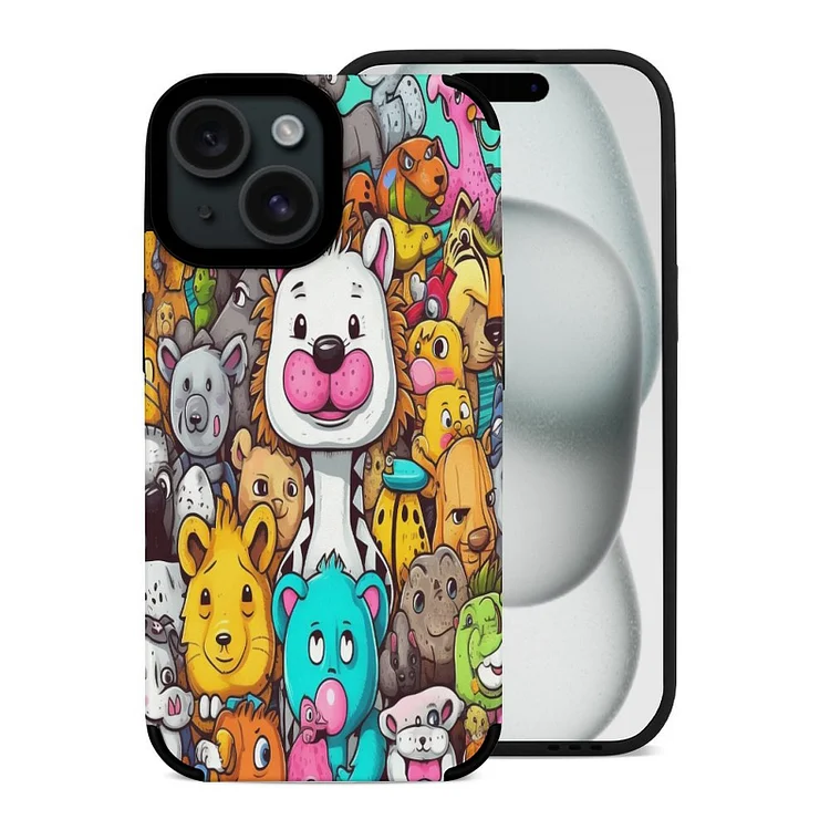 IPhone 15 Fiber Skin Case Pattern Animal Illustration  customized, personalized, gift