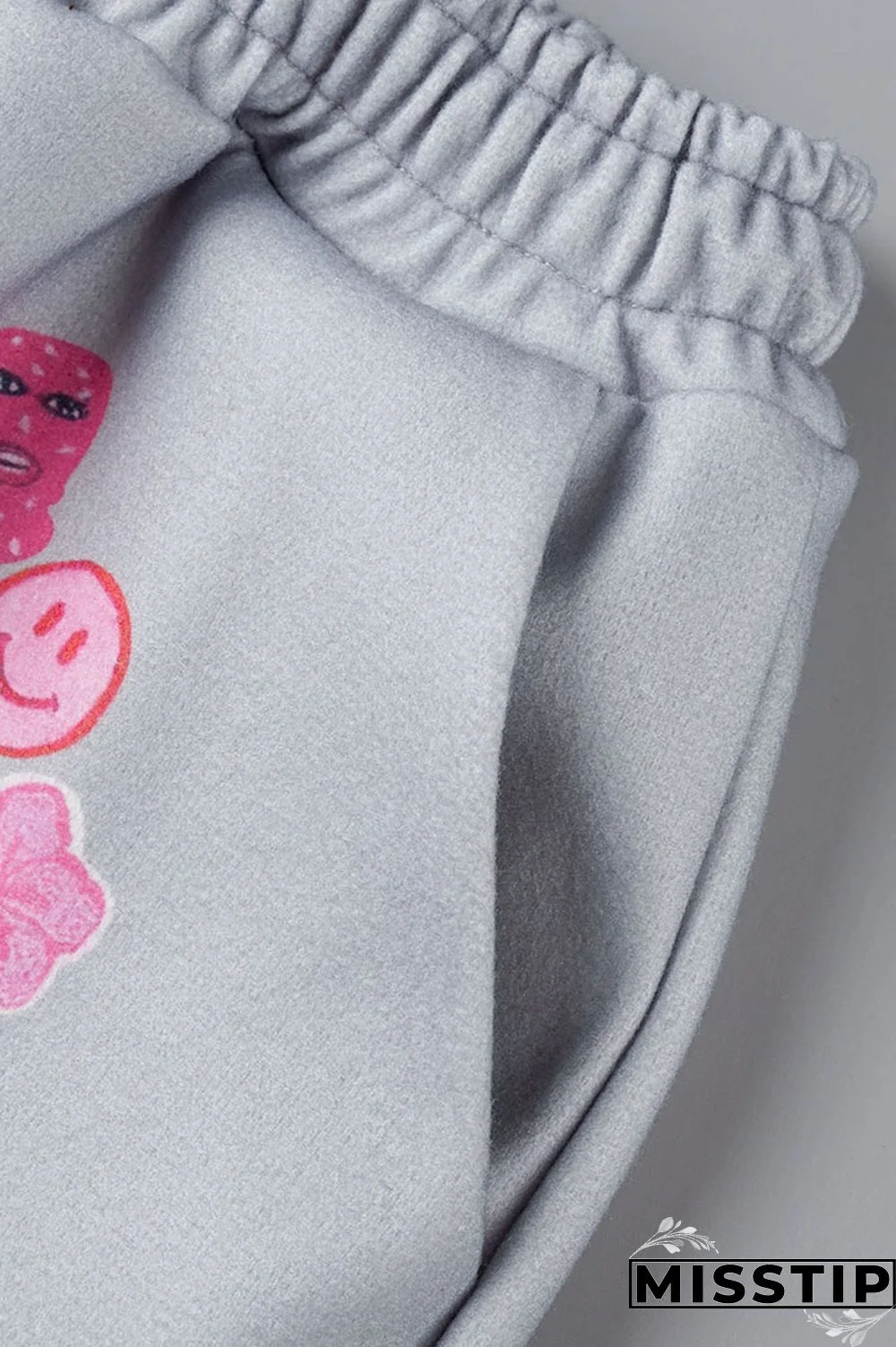 Cream White Casual Street Print Patchwork Buckle Short Sleeve Two Pieces