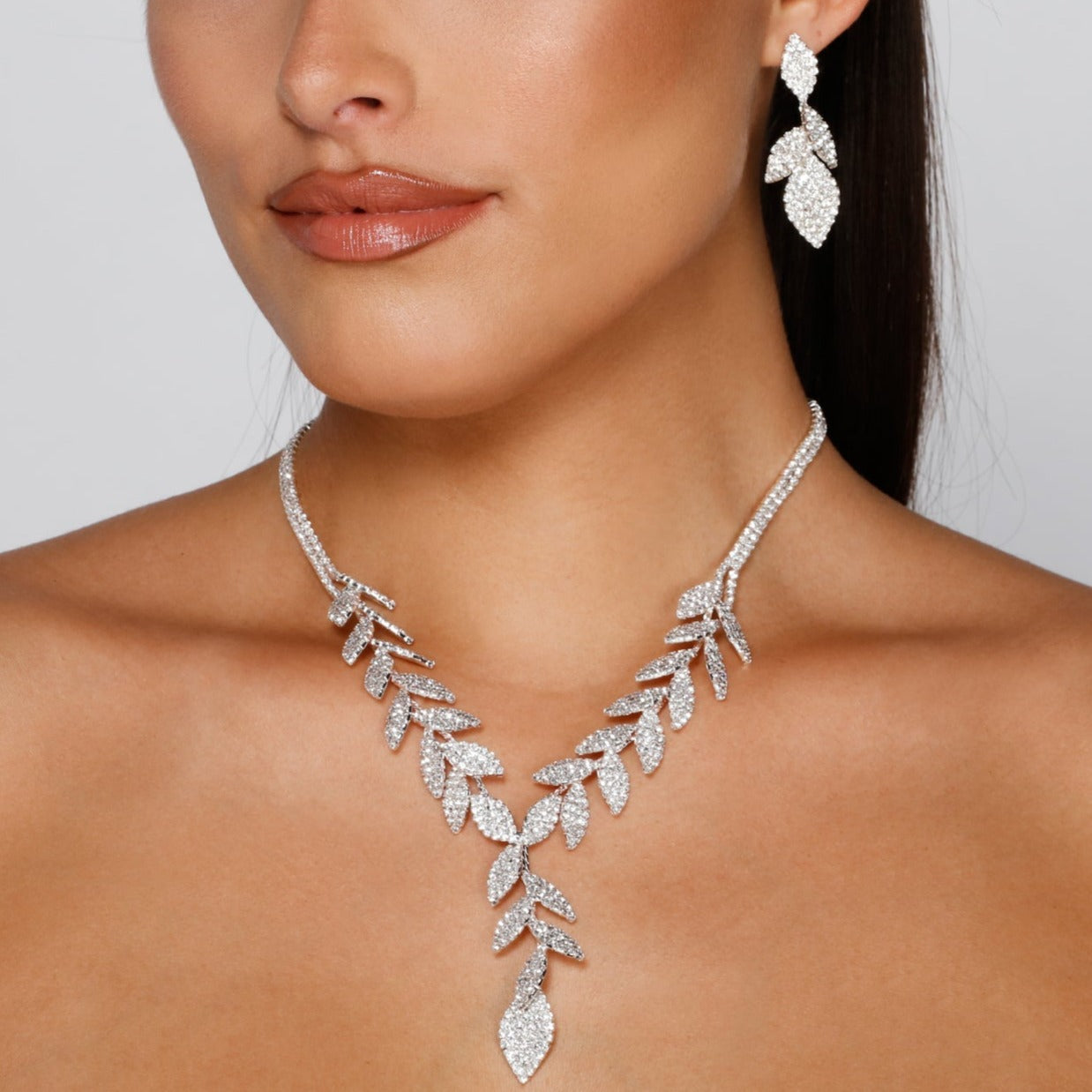 Luxe Leaf Lariat And Duster Earrings Set | Oxredo Shop Ramadan Sale