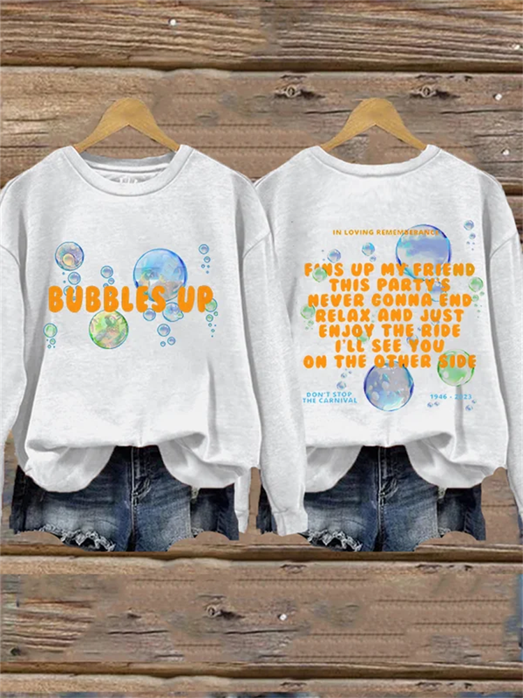 Women's Bubbles Up Print Crewneck Sweatshirt