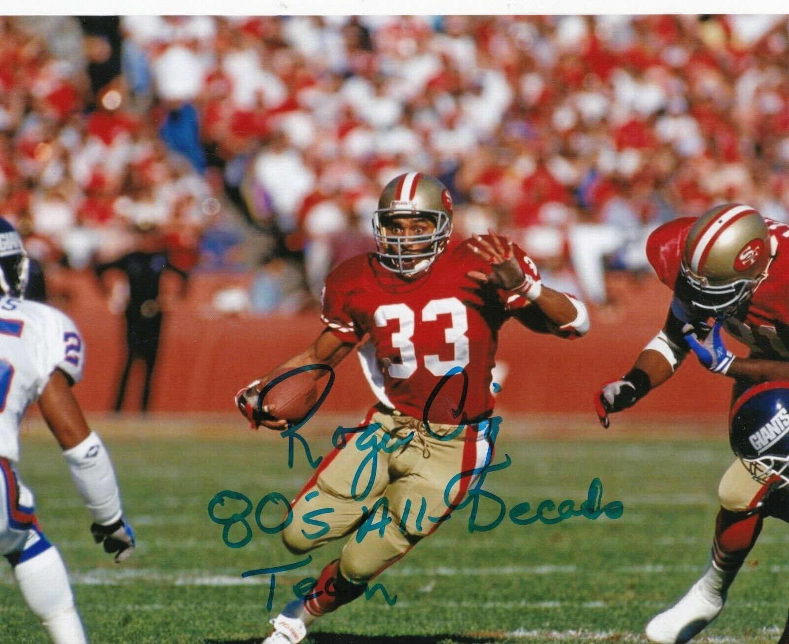 ROGER CRAIG SAN FRANCISCO 49ERS 80's ALL DECADE TEAM ACTION SIGNED 8X10