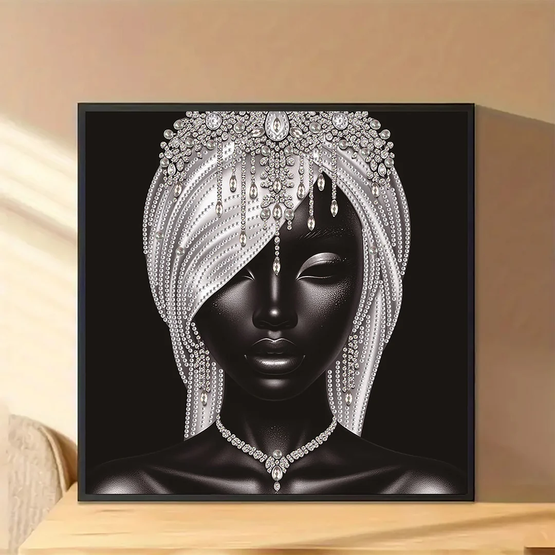 Diamond Painting - Partial Special Shaped Drill - Silver Black Beauty(Canvas|30x30cm)