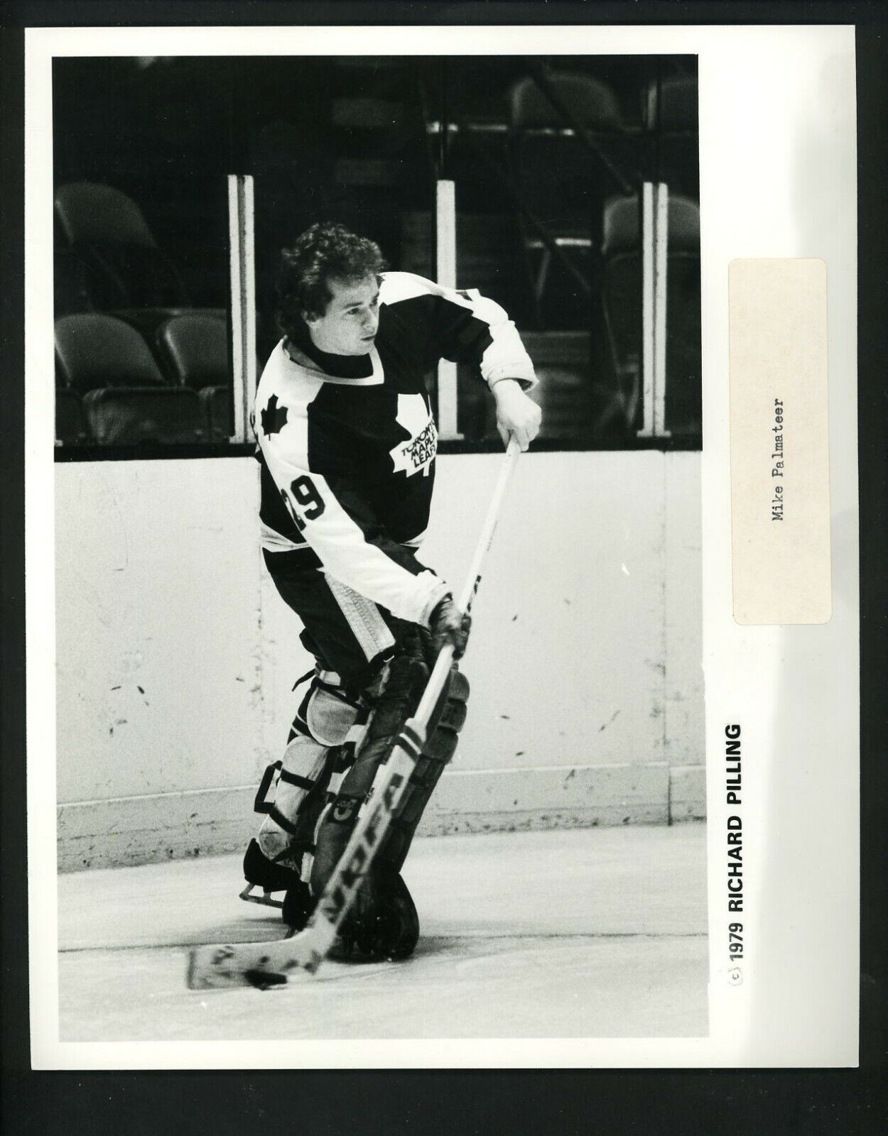 Mike Palmateer 1979 Press Original Photo Poster painting Toronto Maple Leafs stick handling