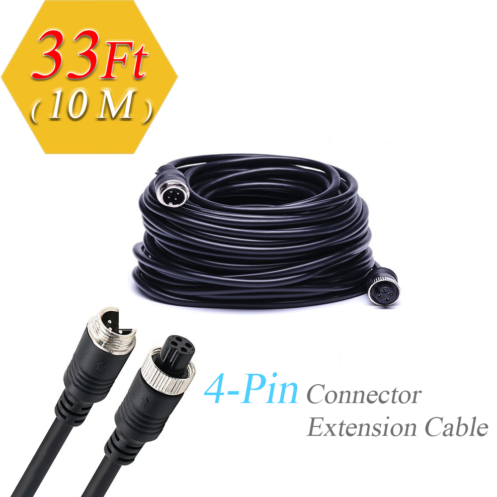 VECLESUS 33FT 10M 4-PIN Extension Cord for Wired Rear View Camera System Cable Compatible with VECLESUS Wired Camera System VMS/VMST/V5M VECLESUS GING