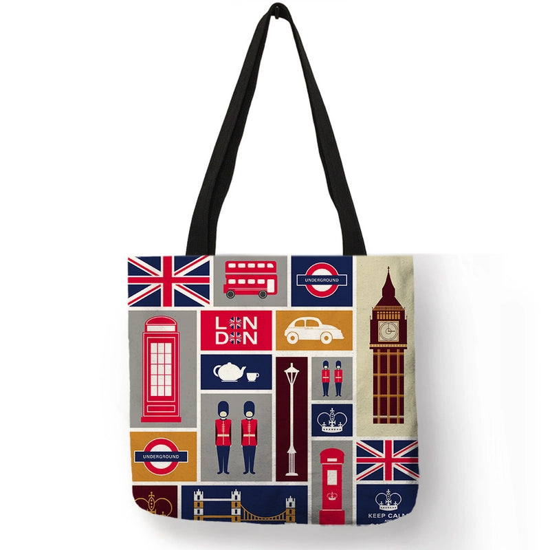 Women’s Medium Polyester Printing Basic Classic Style Square Open Shoulder Bag