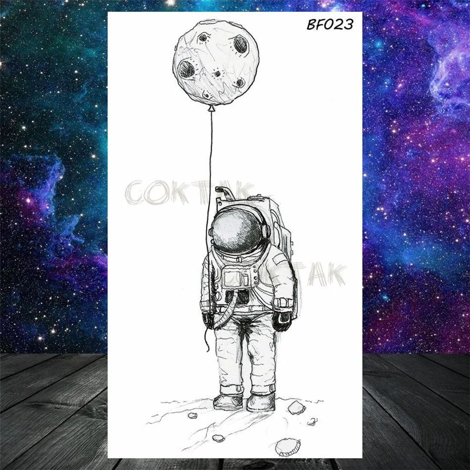 Lovely Small Planets Temporary Tattoos Realistic Sheets Body Art Arm Tattoos Paper For Adult Kids Fake Waterpoof Tattoo Sticker