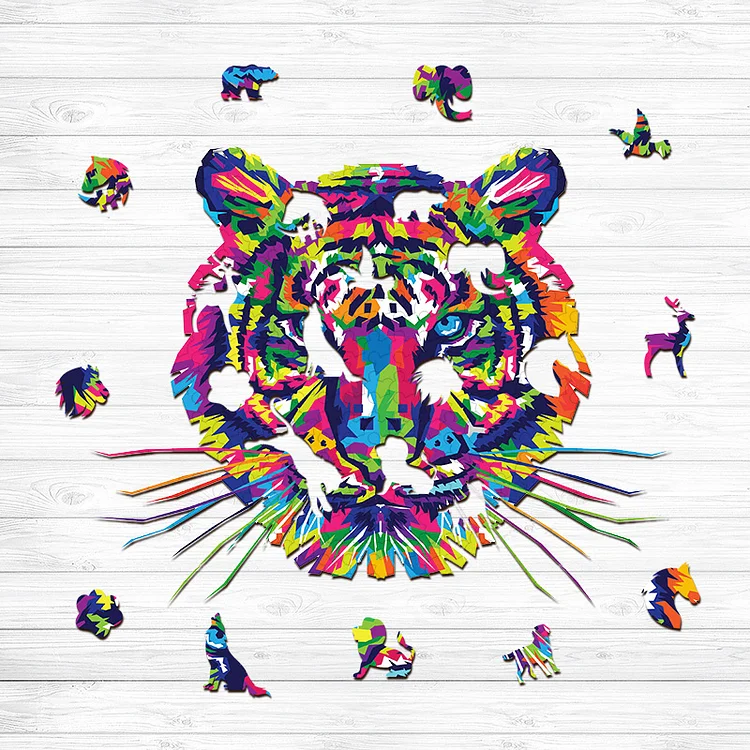 Ericpuzzle™ Ericpuzzle™Psychedelic Tiger  Wooden  Puzzle
